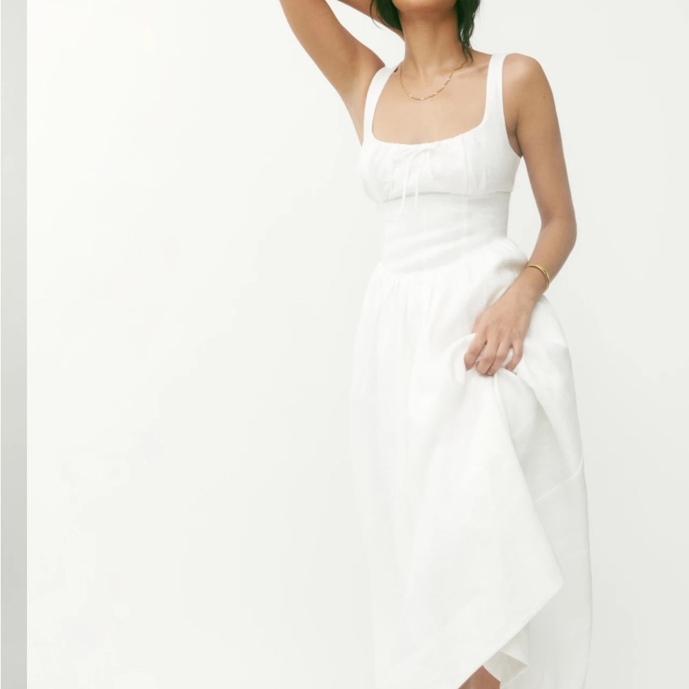 NWOT Reformation Balia Linen Dress White